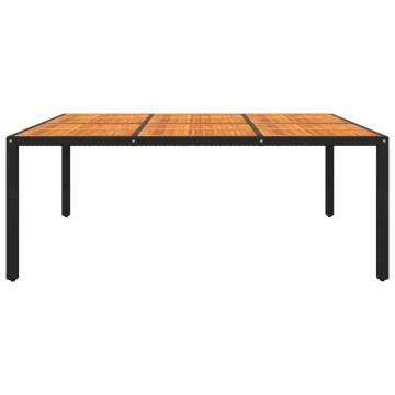 Garden Table 200x150 cm - Acacia Wood & Rattan Black