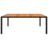 Garden Table 200x150 cm - Acacia Wood & Rattan Black