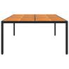 Garden Table 200x150 cm - Acacia Wood & Rattan Black