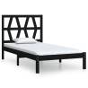 Black Solid Wood Pine Bed Frame 90x200 cm - Hipomarket