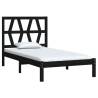 Black Solid Wood Pine Bed Frame 90x200 cm - Hipomarket