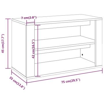 Shoe Rack Smoked Oak - Stylish Storage Solution | Hipo Market