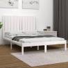 Bed Frame White Solid Wood Pine 120x200 cm Colour white Size 120 x 200 cm 