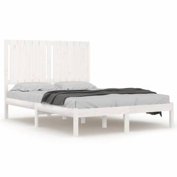 Bed Frame White Solid Wood Pine 120x200 cm | HipoMarket