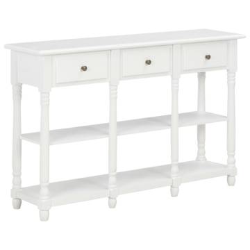 White Console Table 110x30x76cm | Stylish & Durable Design