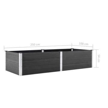 Garden Raised Bed 250x100x54 cm WPC Grey - Durable & Stylish