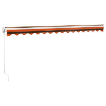 Retractable Awning Orange & Brown 4.5x3m - Durable & Stylish