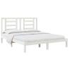 White Solid Wood Pine Bed Frame 160x200 cm - Modern Design