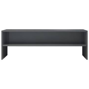 High Gloss Grey TV Cabinet - 120x40 cm Stylish Design