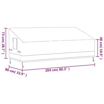 Beige 3-Seater Bench Cover 204x86x48/73 cm - Durable & Waterproof