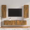 4 Piece TV Cabinet Set Smoked Oak Engineered Wood Colour smoked oak Quantity in Package 4 Width 80 cm 