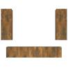 4 Piece TV Cabinet Set in Smoked Oak - Stylish & Practical