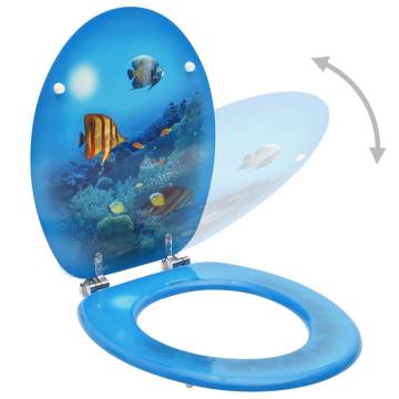 WC Toilet Seats with Lid - 2 pcs MDF Deep Sea Design