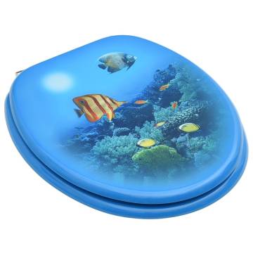 WC Toilet Seats with Lid - 2 pcs MDF Deep Sea Design