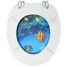 WC Toilet Seats with Lid - 2 pcs MDF Deep Sea Design