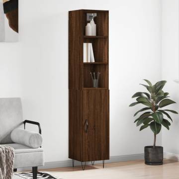 Highboard Brown Oak - Stylish Storage in Engineered Wood