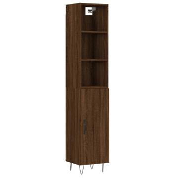 Highboard Brown Oak - Stylish Storage in Engineered Wood