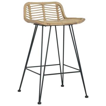 Stylish Bar Chairs 2 pcs - Natural Rattan | HipoMarket