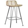 Stylish Bar Chairs 2 pcs - Natural Rattan | HipoMarket