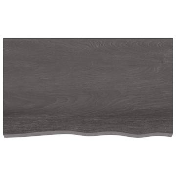 Dark Brown Solid Wood Bathroom Countertop - 100x60 cm