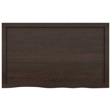 Dark Brown Solid Wood Bathroom Countertop - 100x60 cm