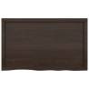 Dark Brown Solid Wood Bathroom Countertop - 100x60 cm