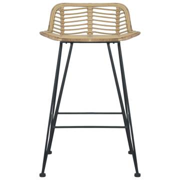 Stylish Bar Chairs 2 pcs - Natural Rattan | HipoMarket