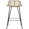 Stylish Bar Chairs 2 pcs - Natural Rattan | HipoMarket