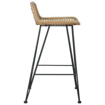 Stylish Bar Chairs 2 pcs - Natural Rattan | HipoMarket