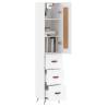 Stylish Highboard White 34.5x34x180 cm - Engineered Wood