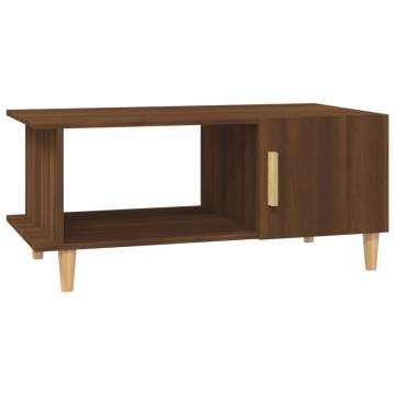 Brown Oak Coffee Table - 90x50x40 cm Engineered Wood