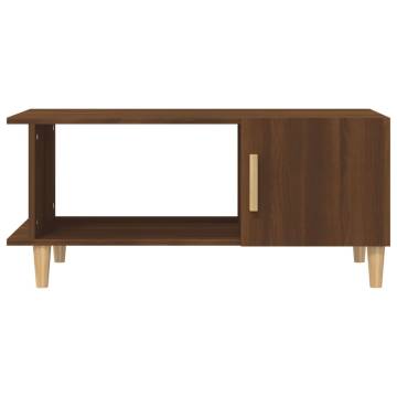 Brown Oak Coffee Table - 90x50x40 cm Engineered Wood