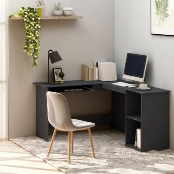 L-Shaped Corner Desk Grey - 120x140 cm | Hipomarket