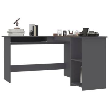 L-Shaped Corner Desk Grey - 120x140 cm | Hipomarket