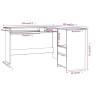 L-Shaped Corner Desk Grey - 120x140 cm | Hipomarket