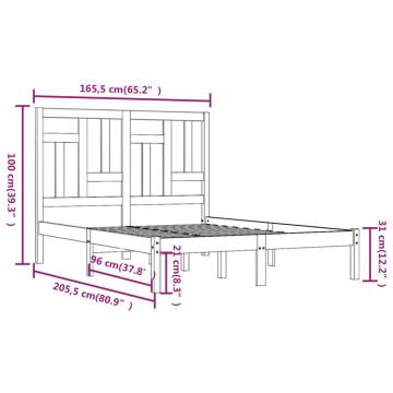 Solid Wood Pine Bed Frame 160x200 cm | Modern Bedroom Furniture