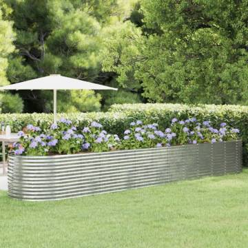 Garden Raised Bed - Powder-coated Steel 507x100x68 cm Silver