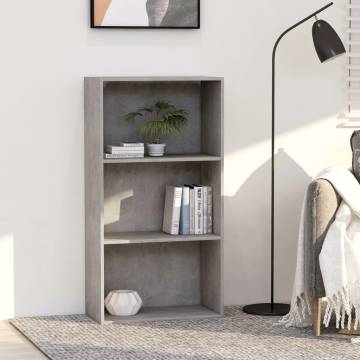 3-Tier Book Cabinet - Concrete Grey | Modern & Stylish