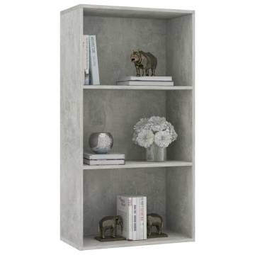 3-Tier Book Cabinet - Concrete Grey | Modern & Stylish