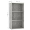 3-Tier Book Cabinet - Concrete Grey | Modern & Stylish