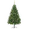 Artificial Pre-lit Christmas Tree with Ball Set 210 cm Green Colour gold Size 210 x 105 cm Quantity in Package 1 Number of Branch Tips 