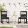 Garden Chairs 2 pcs Black - Solid Pine Wood | HipoMarket