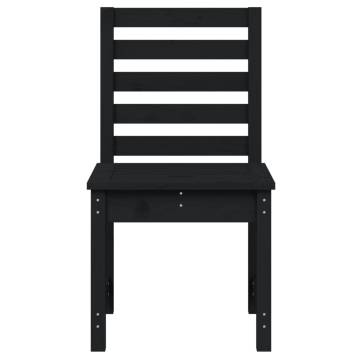 Garden Chairs 2 pcs Black - Solid Pine Wood | HipoMarket