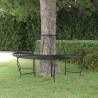 Half Round Tree Bench Ø159 cm Black Steel | Hipomarket