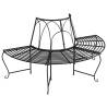 Half Round Tree Bench Ø159 cm Black Steel | Hipomarket