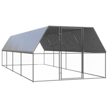 Outdoor Chicken Cage 3x8x2m Galvanised Steel | Hipomarket UK