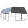 Outdoor Chicken Cage 3x8x2 m Galvanised Steel Size 3 x 8 x 2 m 