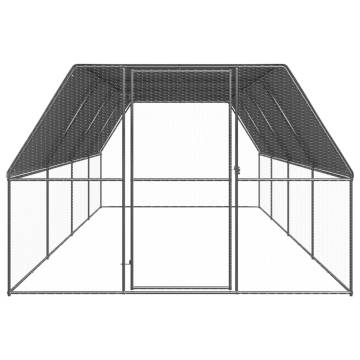 Outdoor Chicken Cage 3x8x2m Galvanised Steel | Hipomarket UK