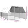 Outdoor Chicken Cage 3x8x2m Galvanised Steel | Hipomarket UK