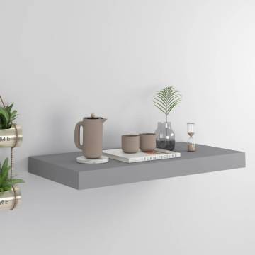 Stylish Grey Floating Wall Shelf - 50x23 cm | HiPoMarket